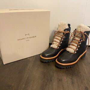 [WORN ONCE!] Marc Fisher Izzie Genuine Shearling Lug Sole Boot (Women)